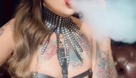 Newport - Lilith all in leather, straight from hell, making you breathe all her smoke