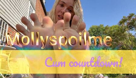 Cum countdown to my bare feet!