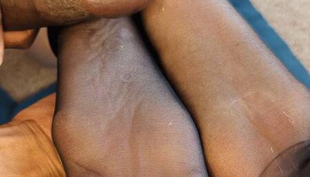 Huge Cum on Nylon Soles (4K)