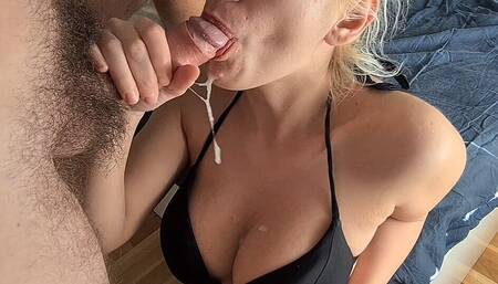 Huge Cumshots in Wife Mouth, Deepthroat