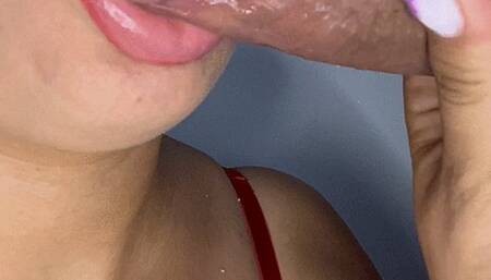 Extreme Close-Ups Lipstick Fetish Blow Jobs Ending Cum In My Mouth