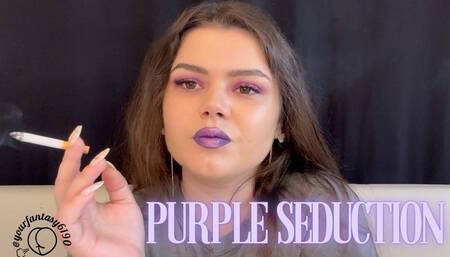 Purple Smoke Seduction: Close-Up Vaping & Smoking