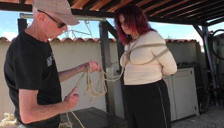 Slave ThannaA - First ever Bondage Walk Training in the spanish woods - Part 1 wmv SD