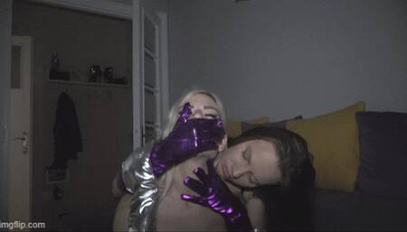 hot action with gloves