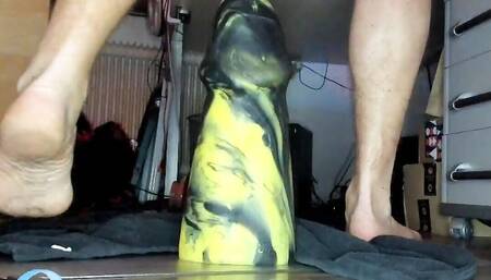 Crossdresser Slams His Butthole Over John Thomas Master Xl Huge Gaped Hole