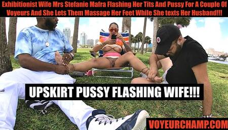 Consensual Candid 11 - Exhibitionist Wife Stefanie Mafra Public Upskirt Pussy Flash And Voyeur Foot Massage!!! FULL VIDEOMP4