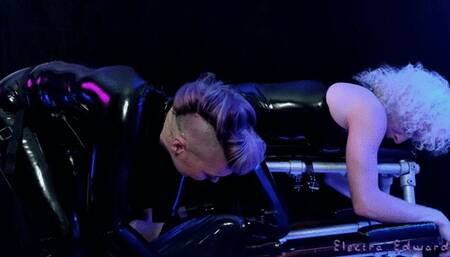 Latex Clad Valeska Fist Fucking And Pegging Edward Over Bench