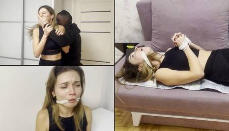 Milana opens the door to a stranger and gets bound