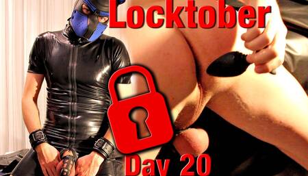 Locktober Day 20 - Rubber Puppy Enjoying a Vibrating Buttplug