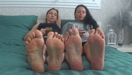 You can cum on our bare feet b