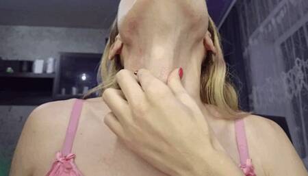 Squeezing and massaging my neck