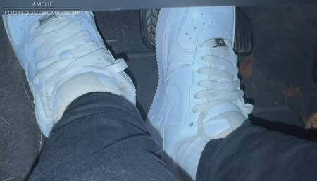 Driving and revving in my Nike Sneakers