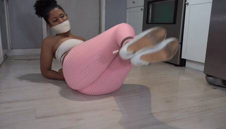 2410CALISA-Tied tight with thin cord and gagged