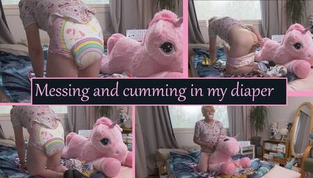 Messing and cumming in my diaper
