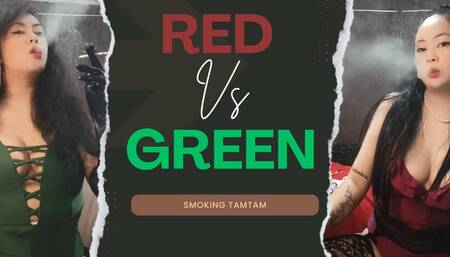 Red Vs Green - Smoking Cork and Super Slim Menthol Cigarette - Audible Smoking