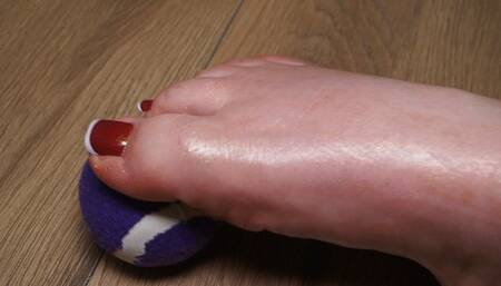 Tennis Ball and My Toes: A Moment of Calm