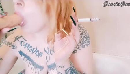 Blowjob and Smoking All at Once