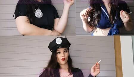 police girls have a fart contest -