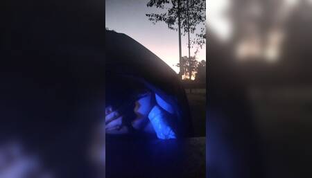 Sissy Slut Takes Huge Homemade Dildo Outdoors on Greenway in Front of Everyone