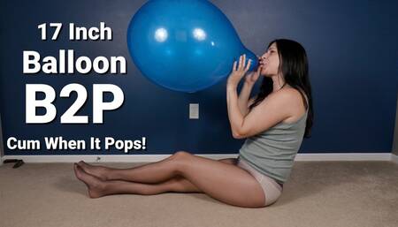 Blow Up Blue 17 Inch Balloon Blow2pop Cum When Pops - Kylie Jacobs - WMV 1080p HD