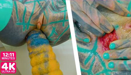 Anal Masturbation Gapes and Prolapse with Giant Dildo (4K WMV)