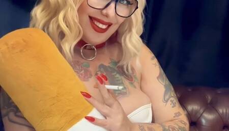 Elf in love with Marlboro, blowing a lot of smoke in your face