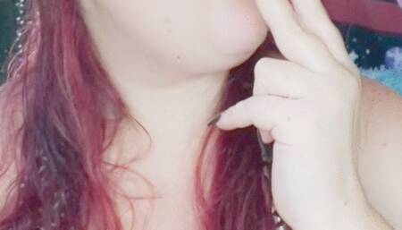 Nicki Pie Red lips and leopard boots