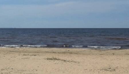 Hot Mom on the Beach in White Swimsuit