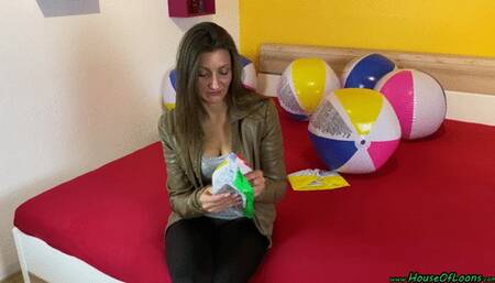 popping water balls with high heels