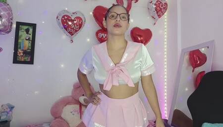 schoolgirl smokes cigarette