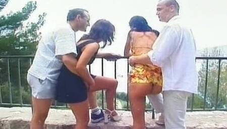 Two Beautiful French Babes Enjoying Anal Foursome