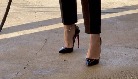 Cleaning my car in sokate Louboutin heels : A Teacher's Secret Desire part 1