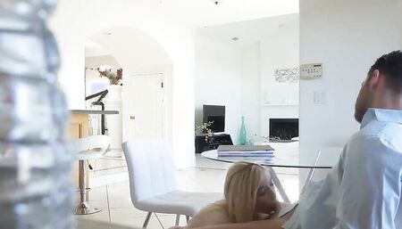 Cute Monique is getting fucked hard on the couch by her mate