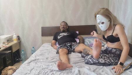 foot whipping smoking