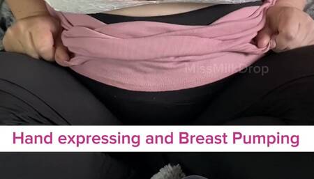 Breast Pumping and Hand Expressing my Huge Milky Boobs