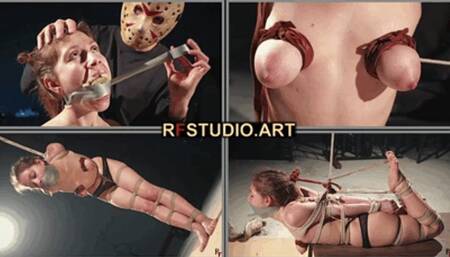 Little Agness - Urban Explorer Caught 2 - Large Sponge Gag, Tight Rope Hogtie, and Tied Tits (FULL HD MP4)