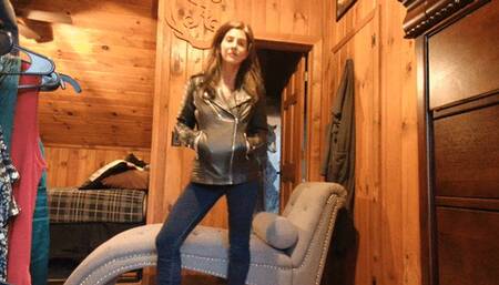 hiding and smoking topless at work