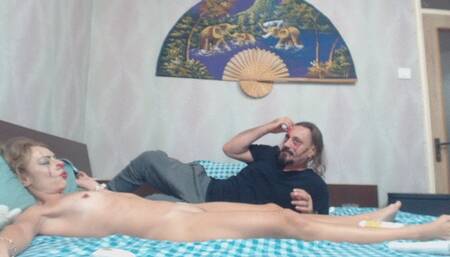 clown has pussy and legs massaged