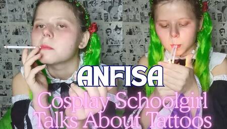 Cosplay Schoolgirl Talks About Tattoos
