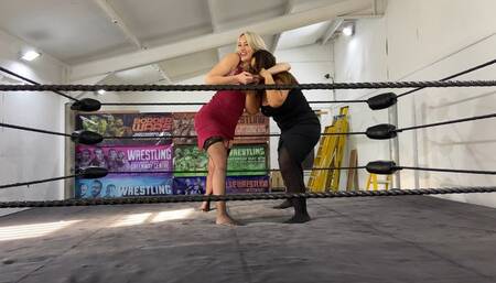 Evening dress cat fight and submissions
