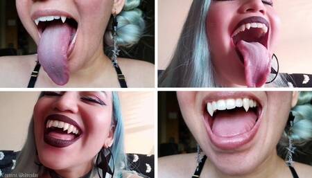 Vampire Mouth Tour JOI Compilation with Demoness Countess Wednesday - Long Tongue, Teeth Fetish, Lip Fetish, Vore MP4 1080p