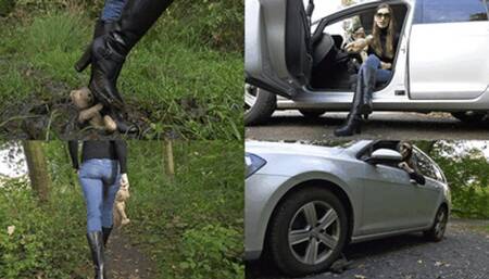 Your antique teddy in the mud and under my tire