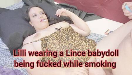 Lilli wearing a Lince babydoll being fucked while smoking - SFL068