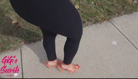 Outrageously High Orange Heels for Halloween and a Sensual Massage
