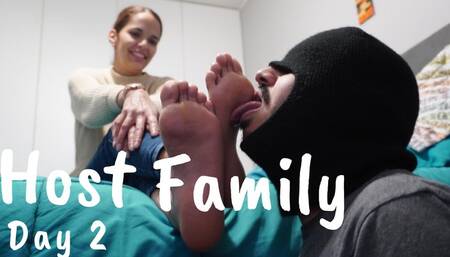 Host family - Day 2 - Exchange student turned into foot slave - Aleska - Full HD