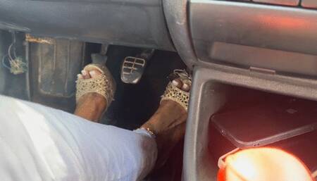 Brake Failure SCARE In Gold Platform Heels!
