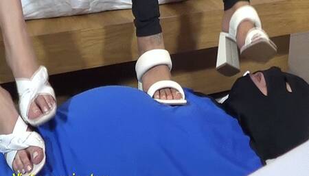 SBIF AND WORSHIP MY WHITE SANDALS MY FEET SOLES AND TOES AND SUCK ALL THEM