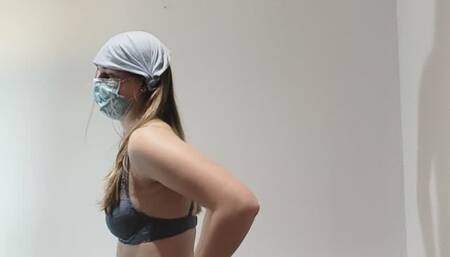 Farting in his face in jeans shorts