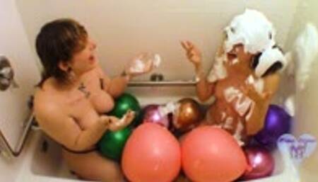 EXPLOSIVE Shaving Cream Filled Balloons in the Tub!