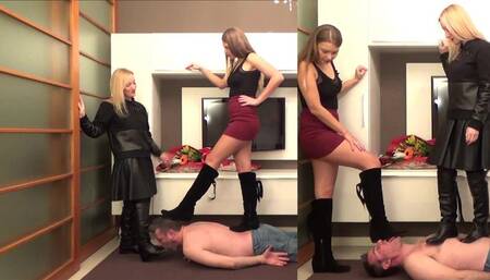 Goddesses Kalypso & Gabriella - BRUTAL trampling in boots - REMASTERED